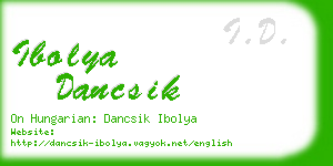 ibolya dancsik business card